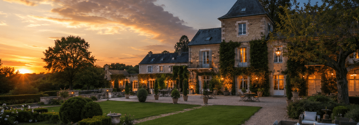 Domaine de réception découvert à différentes heures de la journée avant une location