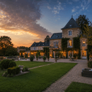 Domaine de réception découvert à différentes heures de la journée avant une location